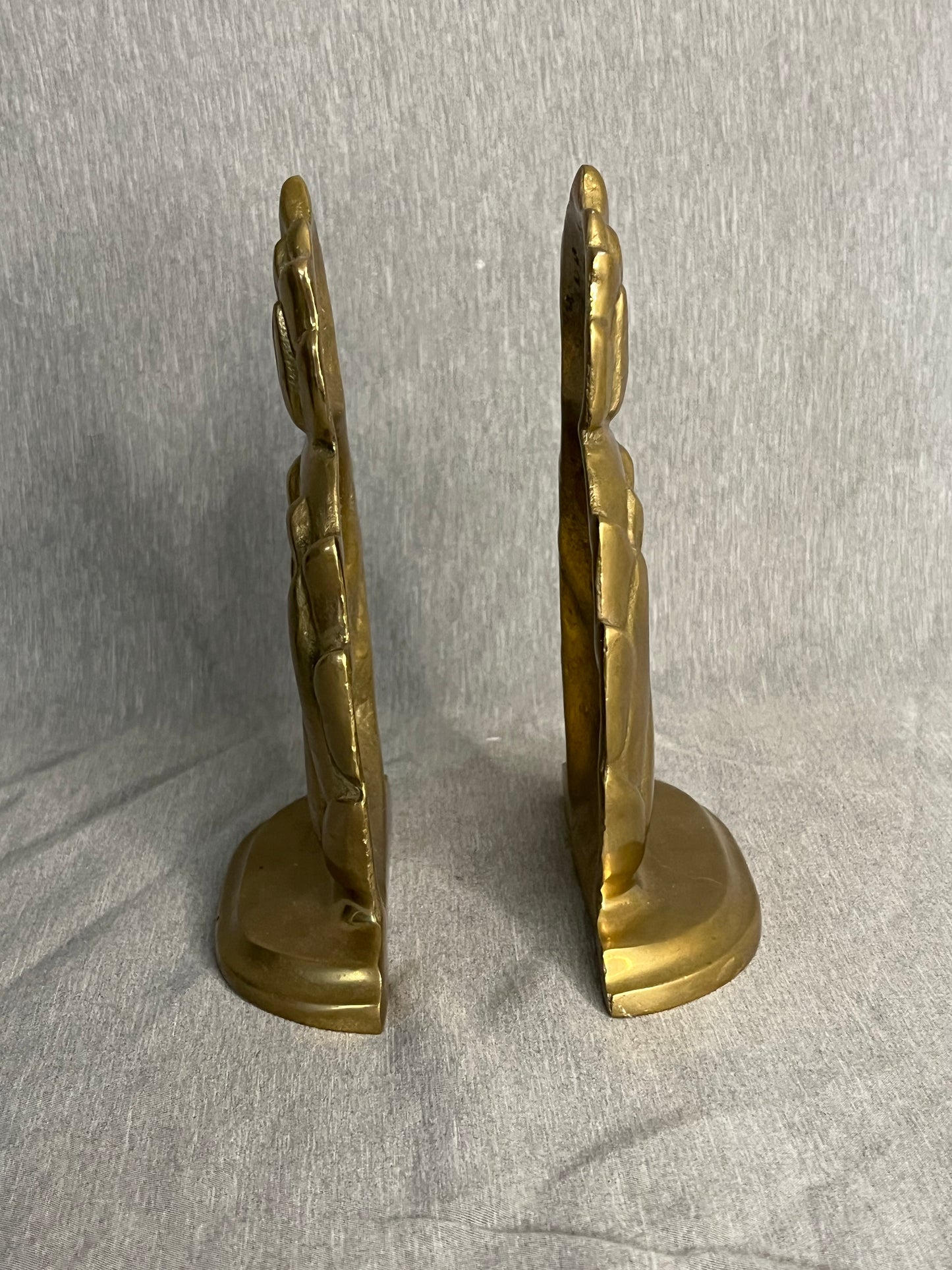 Mid Century Brass Pineapple Bookends