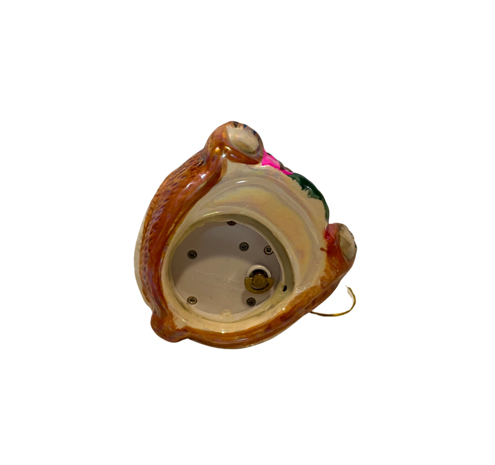 Mr. Christmas Animated  Porcelain Teddy Bear Music Box Ornament