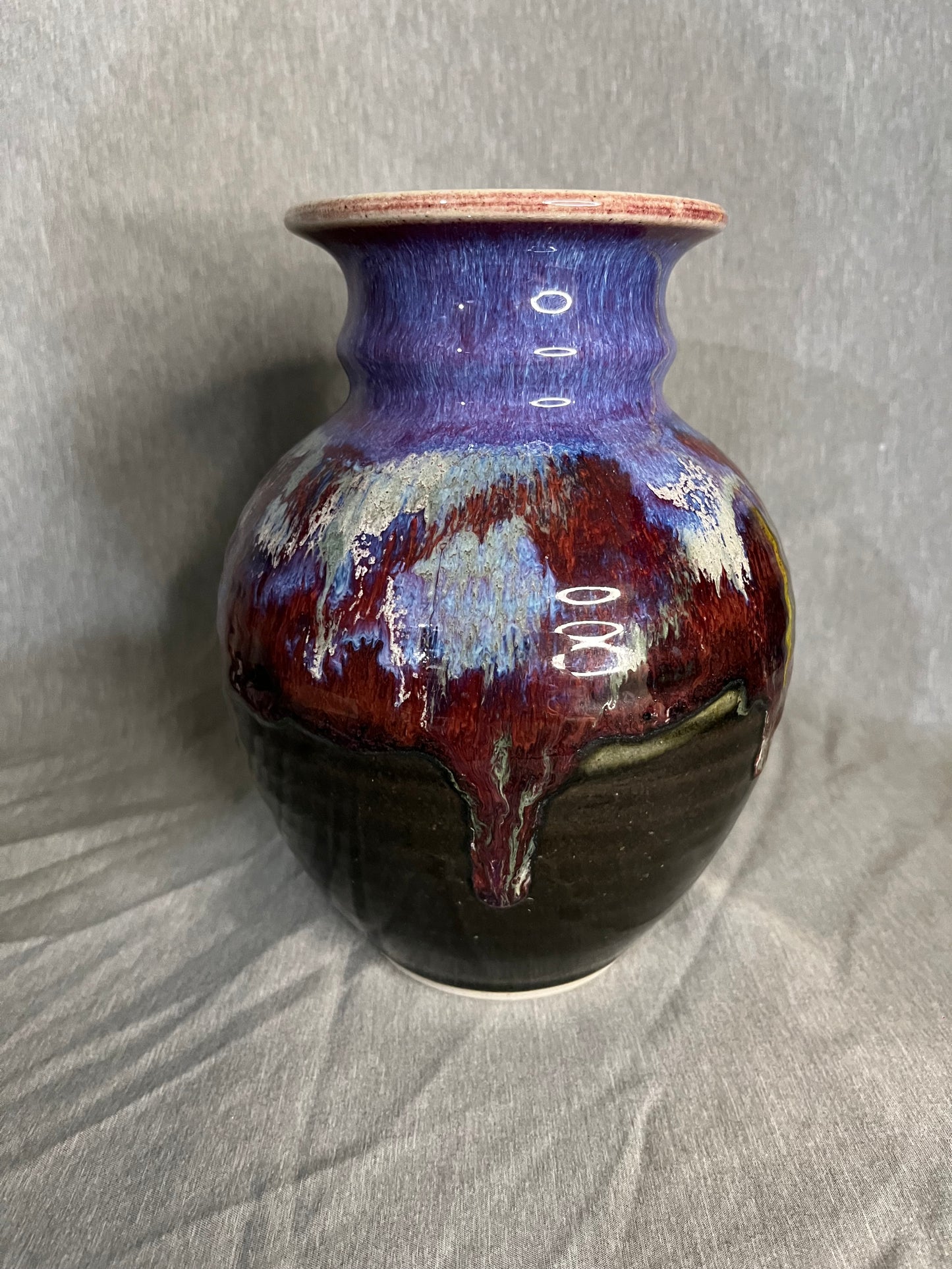 Purple Combination Glaze Studio Art Pottery Vase