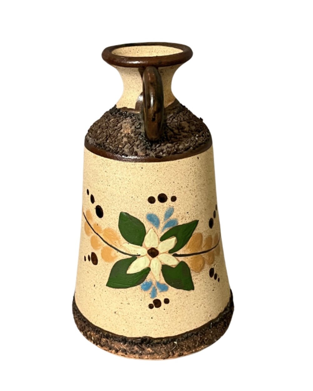 Tonala Singed Mexican Pottery Taper Candle Lantern ￼