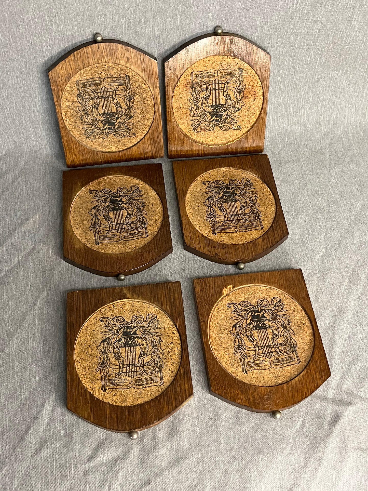 1975 Enesco Grand Piano Coaster Holder, Set of 6