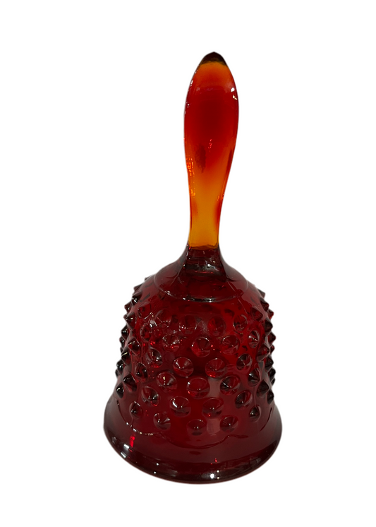 Fenton Hobnail Amberina Glass Bell- No Ringer