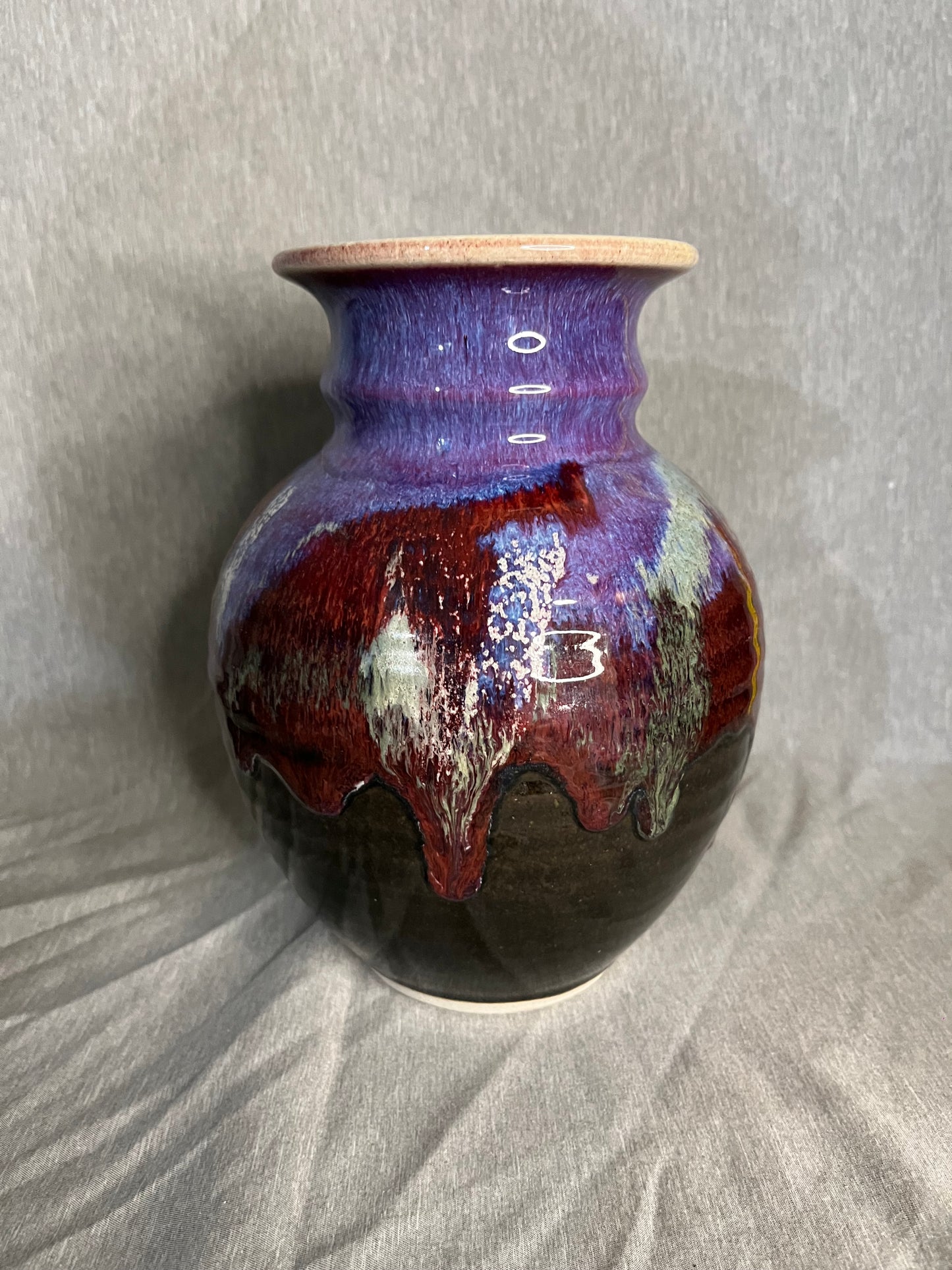 Purple Combination Glaze Studio Art Pottery Vase