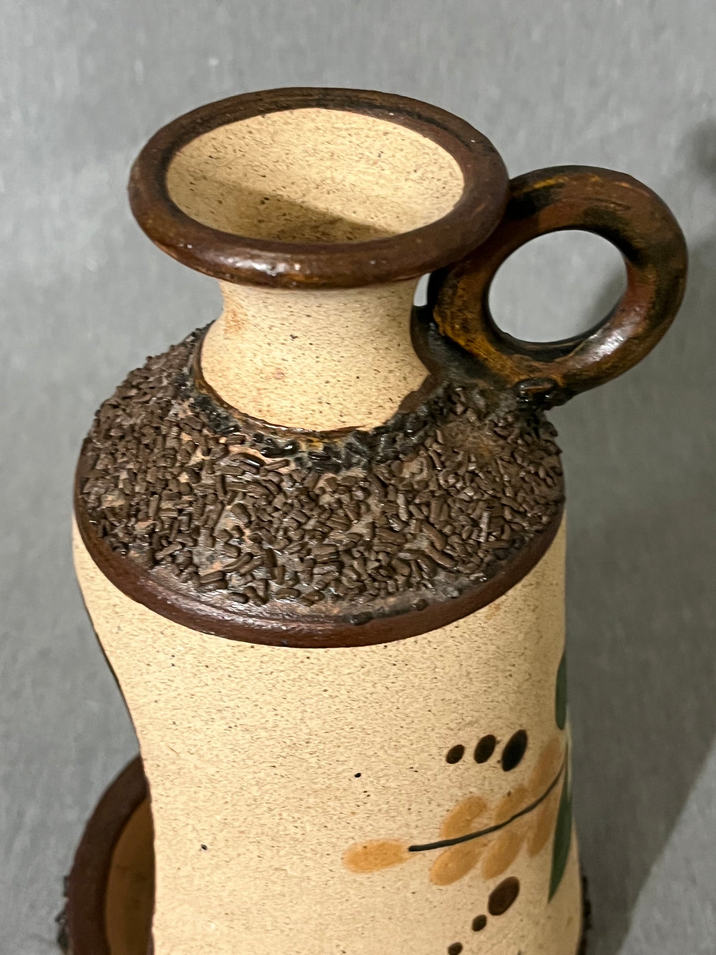 Tonala Singed Mexican Pottery Taper Candle Lantern ￼