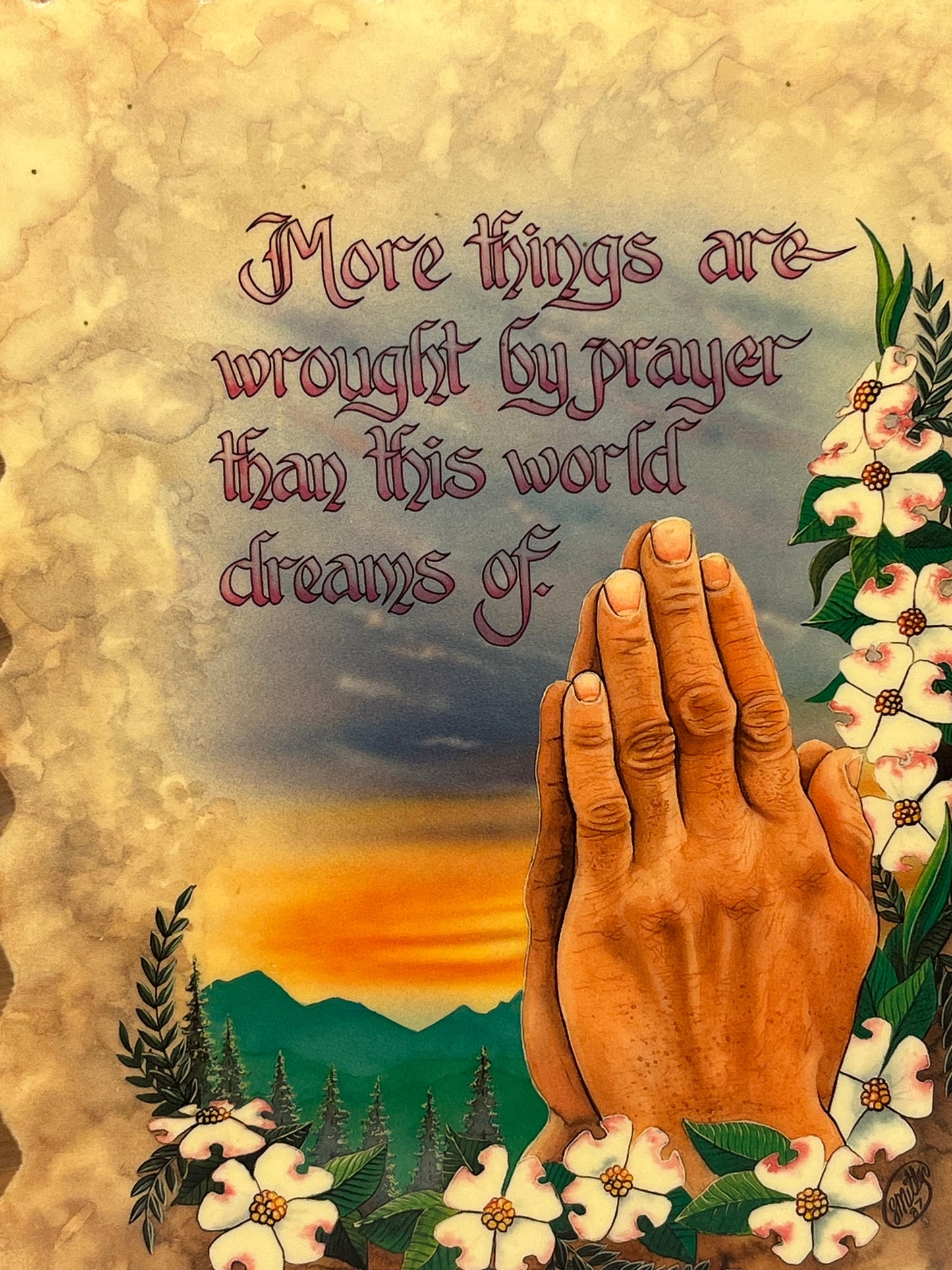 New Old Stock 1980s Wintermute Prayer "More things are wrought  by Prayer than this world dreams of."