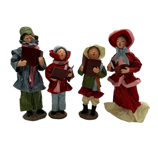 Vintage Paper Mâché Christmas career set of 4