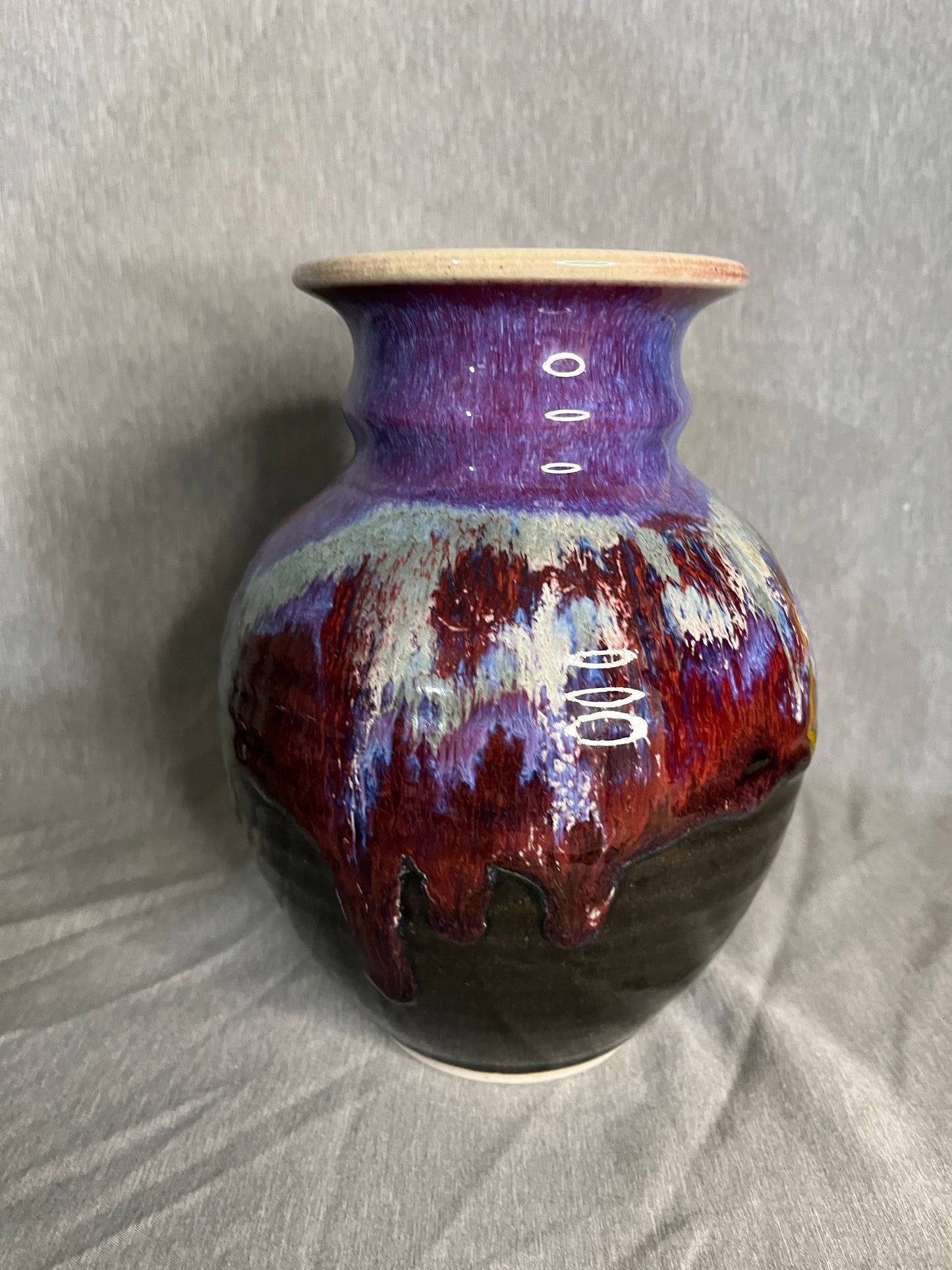 Purple Combination Glaze Studio Art Pottery Vase