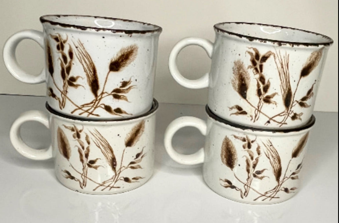 Wild Oats  Midwinter Stoneware Small Mugs