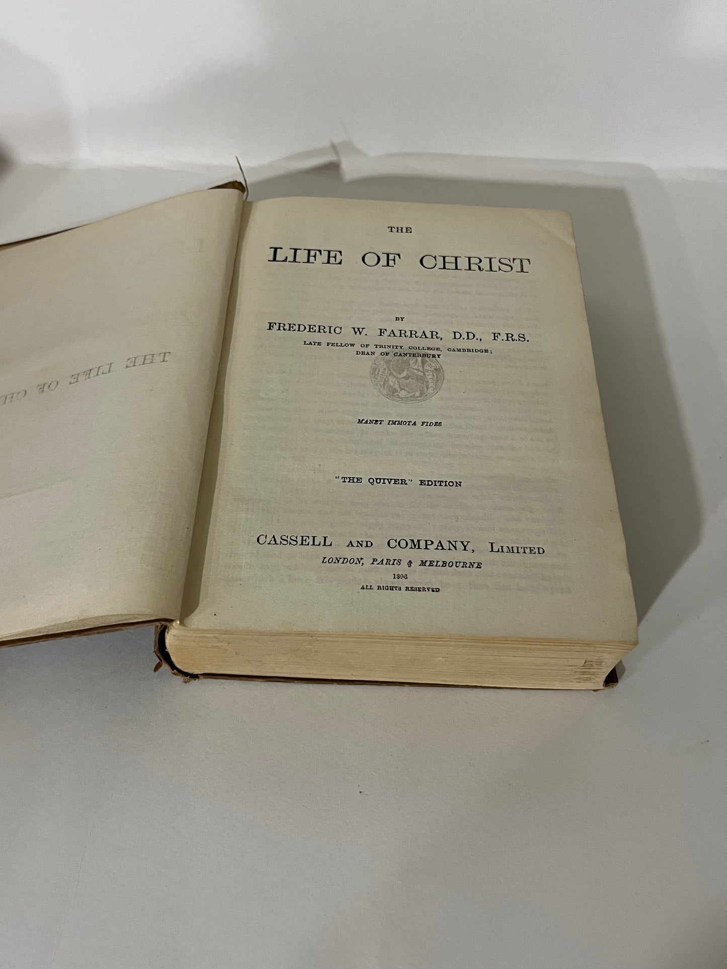 1896 The Life of Christ by Frederic W. Farrar,  The Quiver Edition