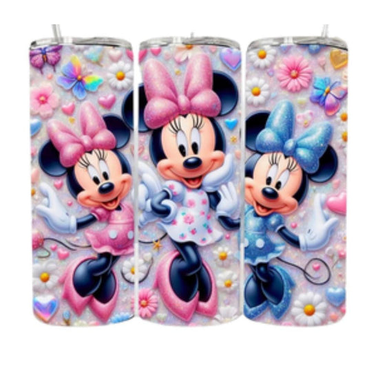 Custom Made Steel Tumbler “Glitter Minnie” - NEW