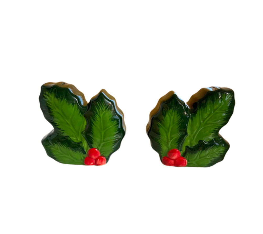 Holiday Holly Salt and Pepper Shaker Set