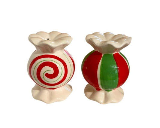 Large Christmas Candy Salt and Pepper Shakers