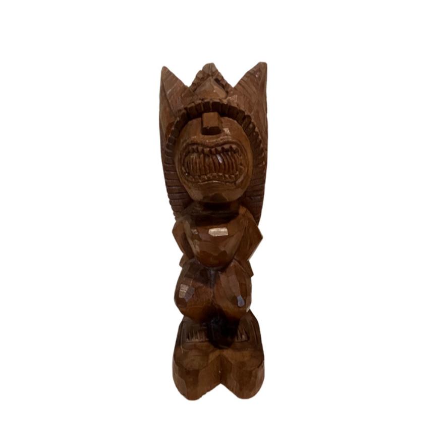 12.25" Makana Hut Tiki Hand Carved Feminine Tropical Art Statue