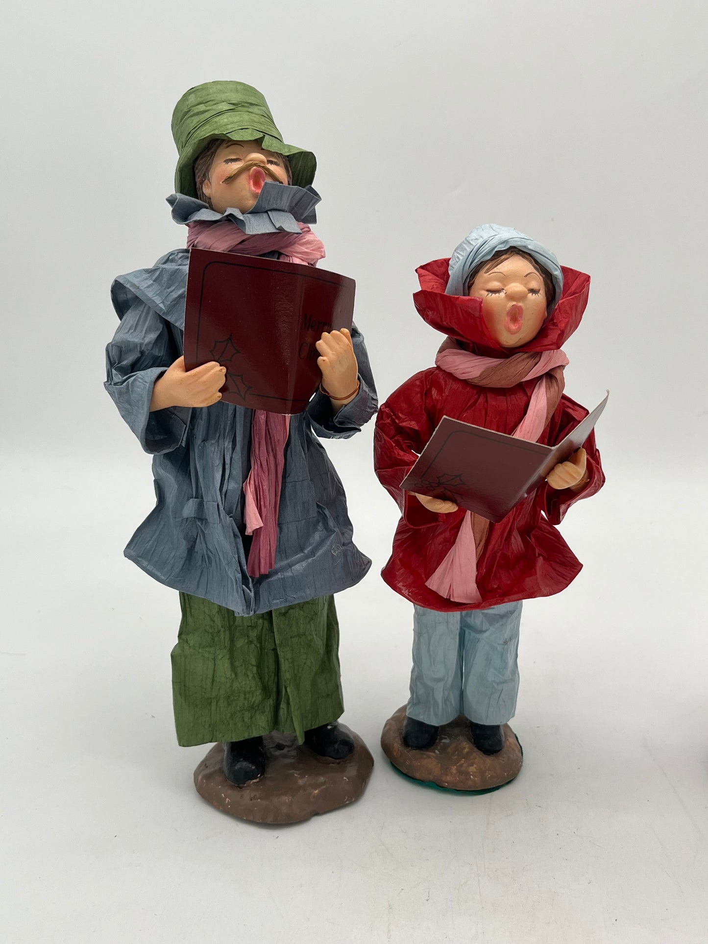 Vintage Paper Mâché Christmas career set of 4