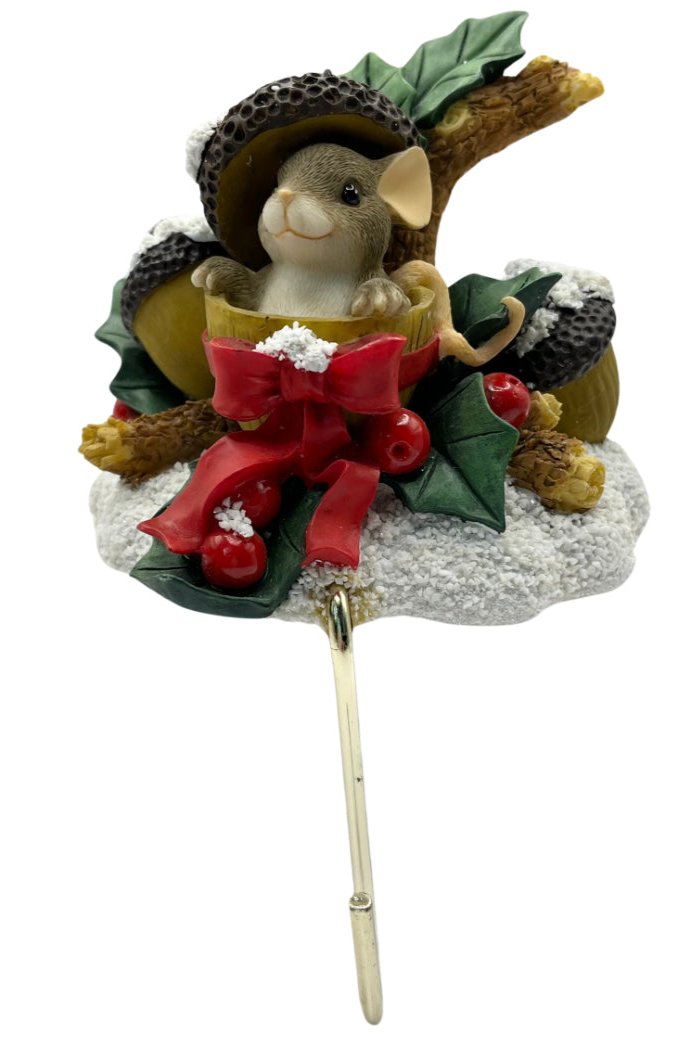 Charming Tails “Holly Day Dreams” Fitz and Floyd Stocking Holder