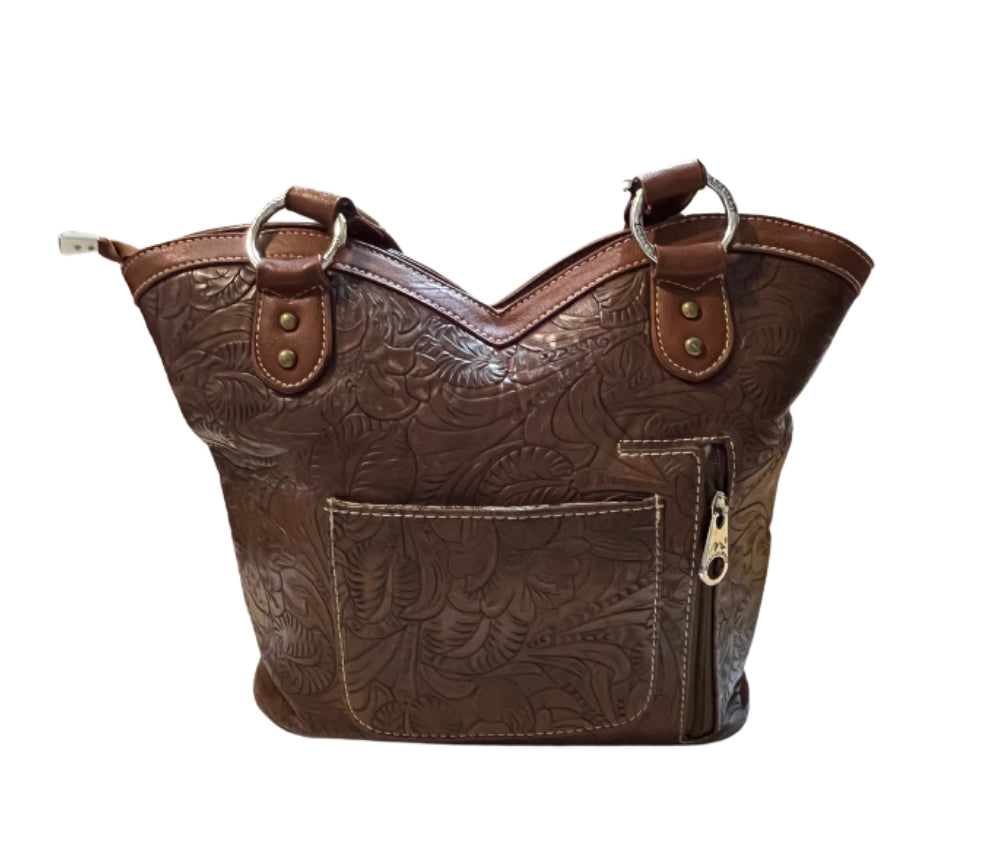 Montana West Embossed  Studded Concealed Carry Purse