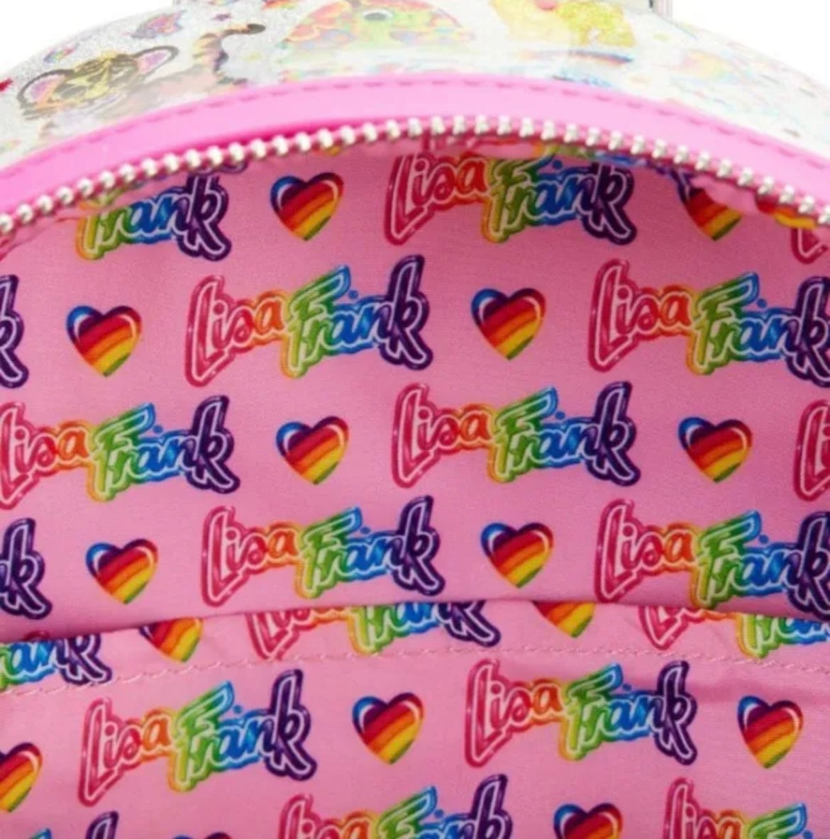 Loungefly Lisa Frank Prism Holographic Iridescent StickerMini Backpack