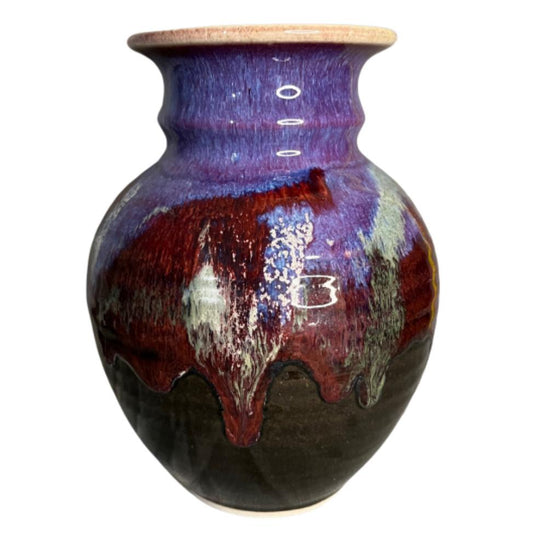 Purple Combination Glaze Studio Art Pottery Vase