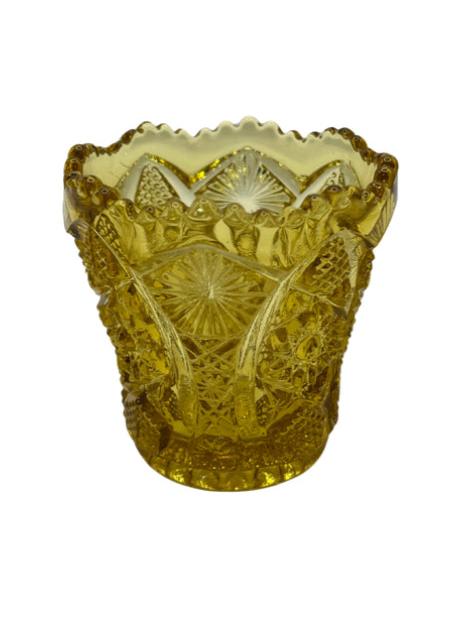 VNT Imperial Glass Light Amber Starburst Toothpick Holder