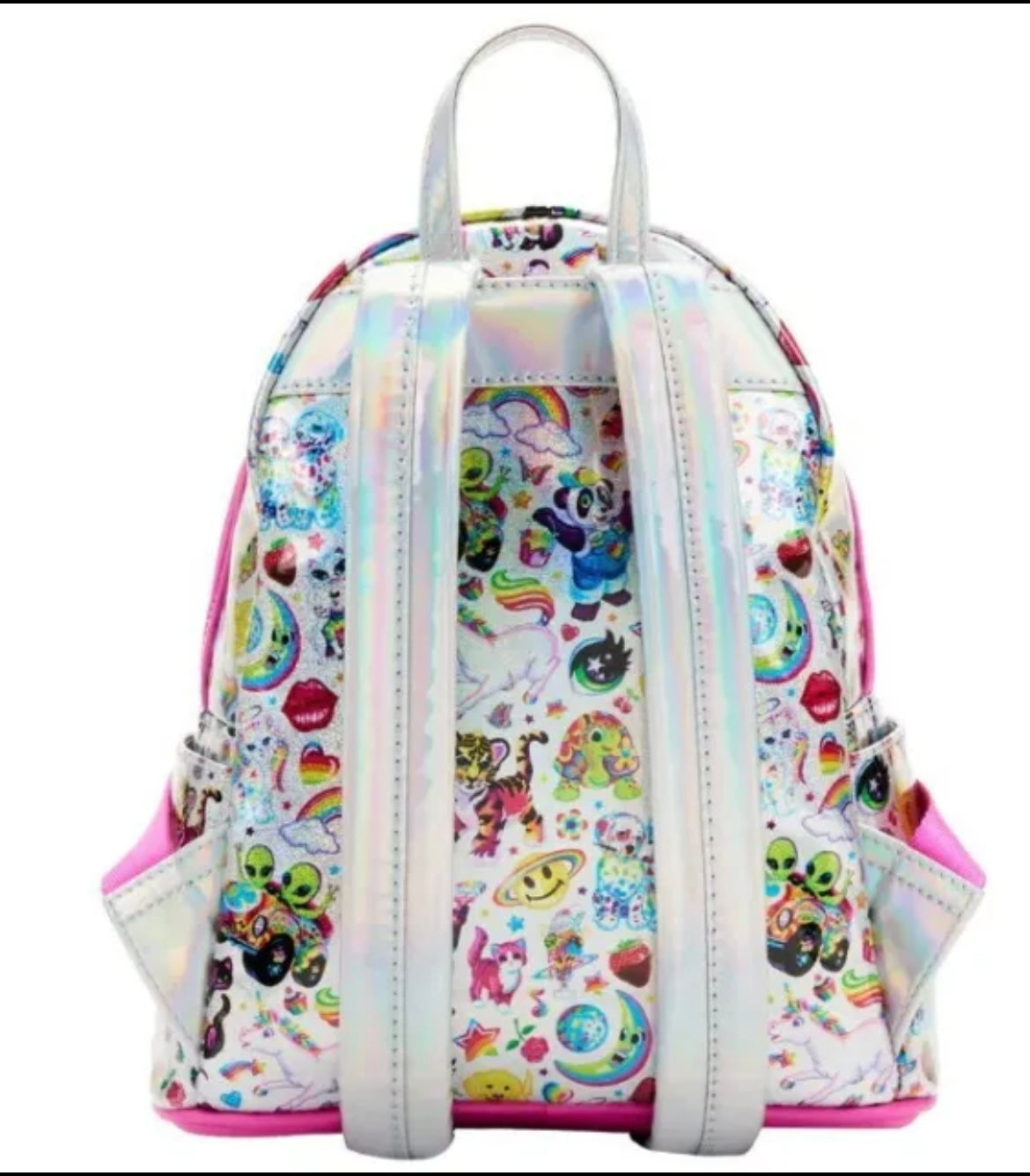 Loungefly Lisa Frank Prism Holographic Iridescent StickerMini Backpack