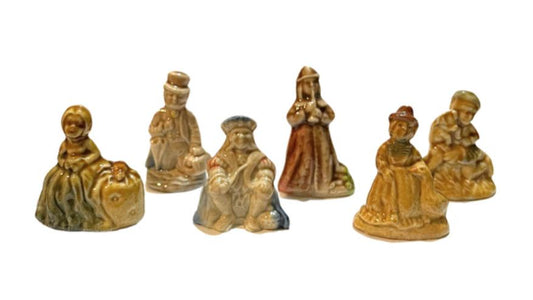 Wades Whimsie Nursery Rhyme Characters Figurines Set of 6 Glazed Porcelain