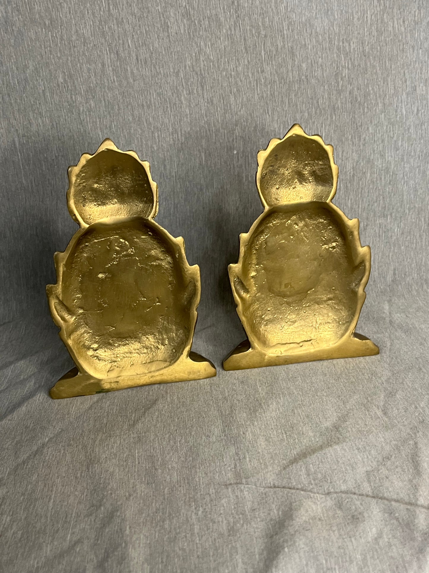 Mid Century Brass Pineapple Bookends