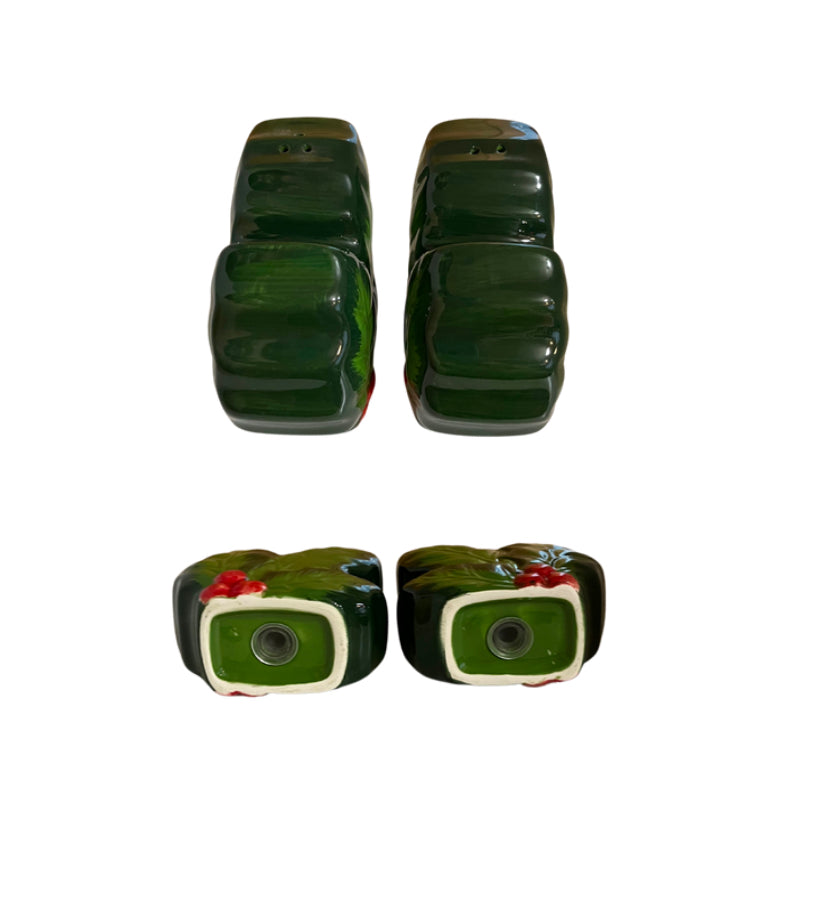 Holiday Holly Salt and Pepper Shaker Set