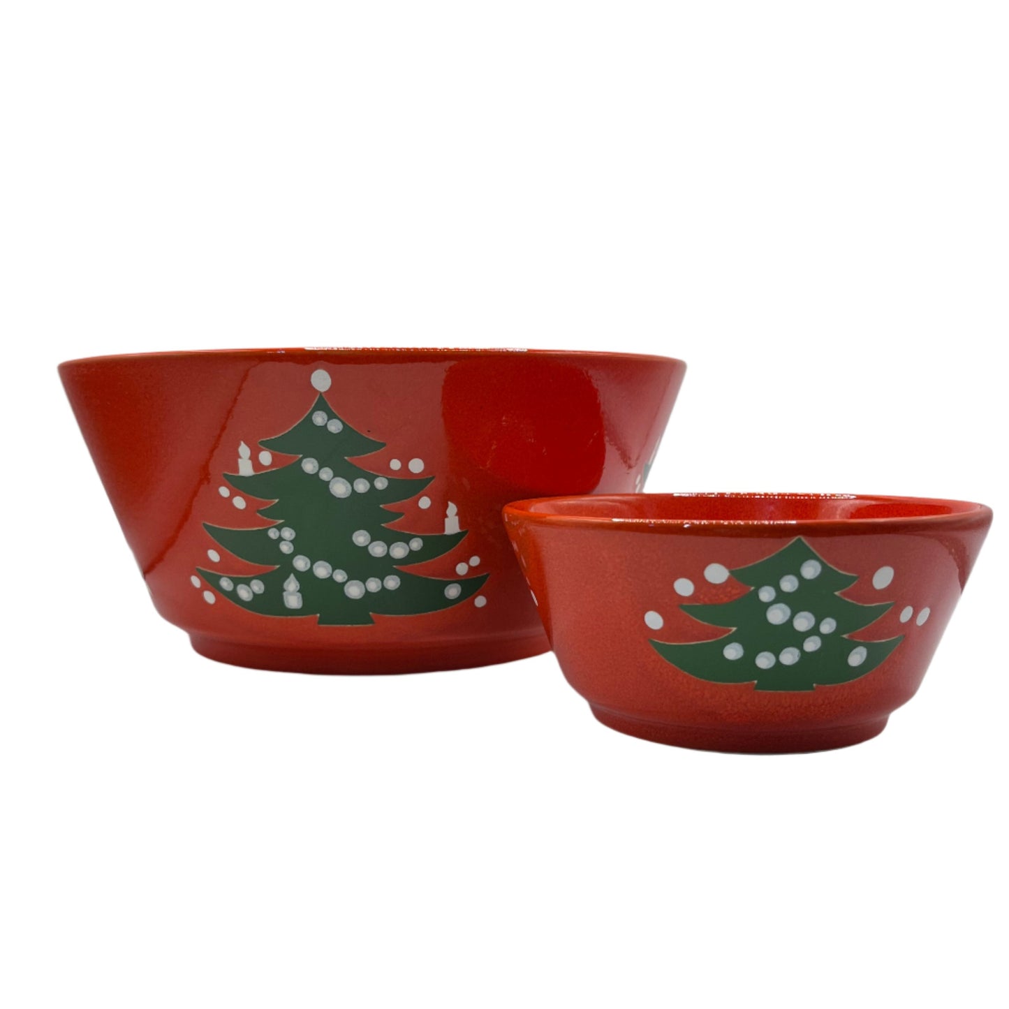 VNT Waechtersbach Red Christmas Tree Bowles 2 pc