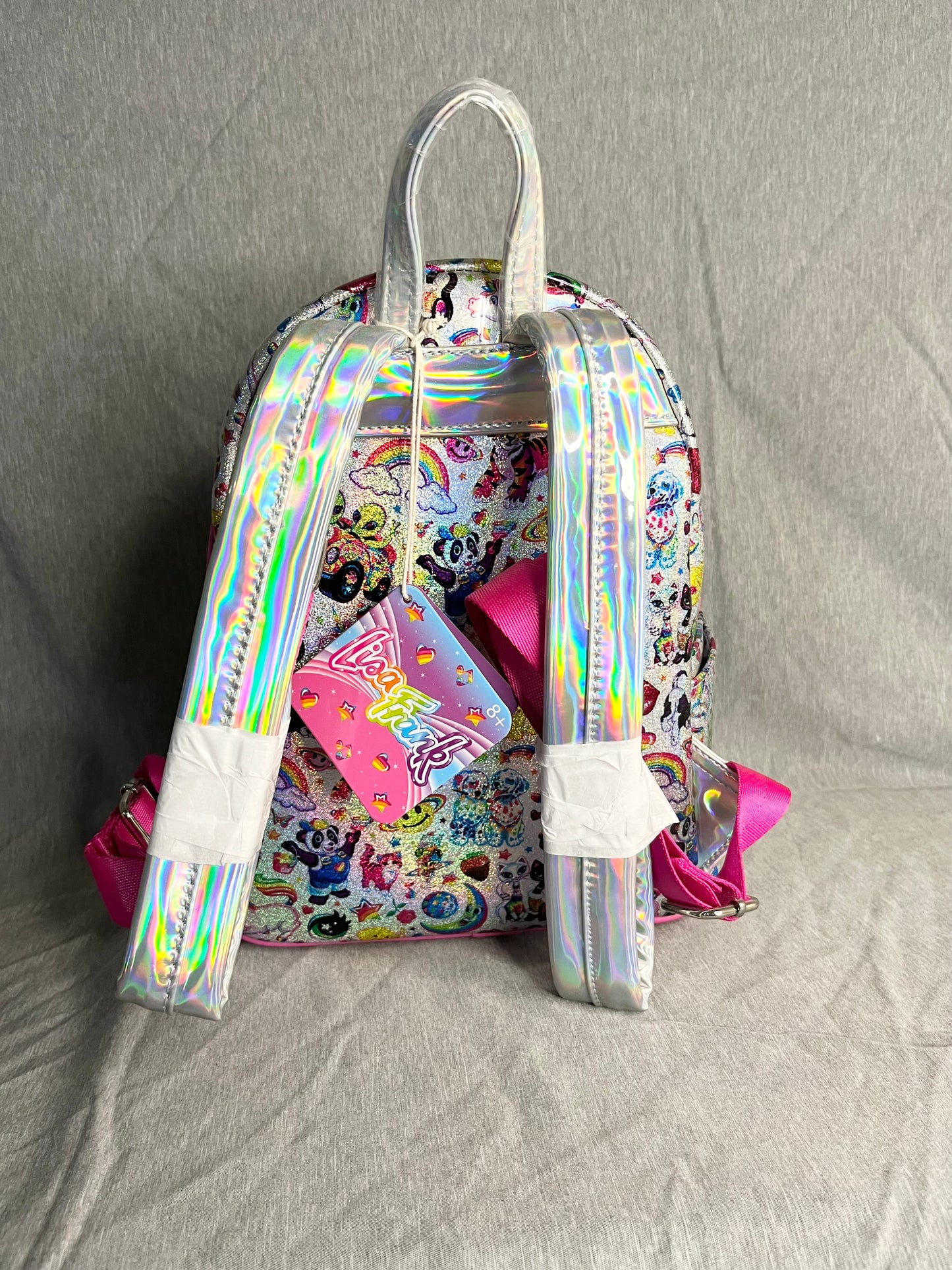 Loungefly Lisa Frank Prism Holographic Iridescent StickerMini Backpack