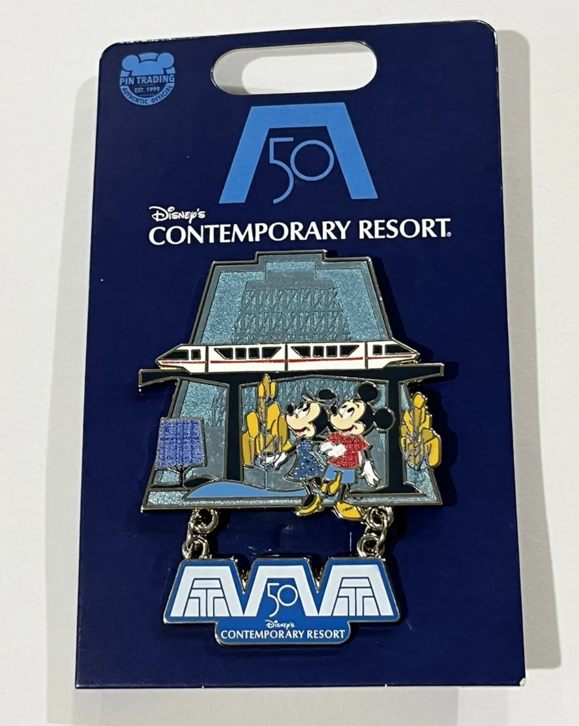 Contemporary Resort 50th Anniversary Minnie Mickey Monorail WDW 2021 Disney Pin