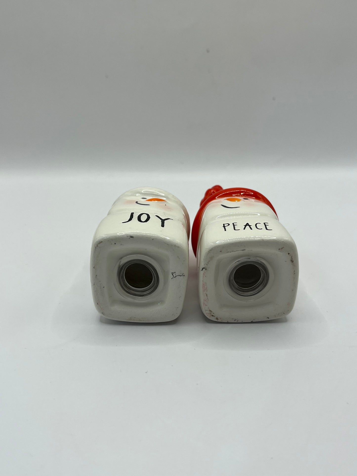 Peace & Joy  Snowman Salt  and Pepper Shakers