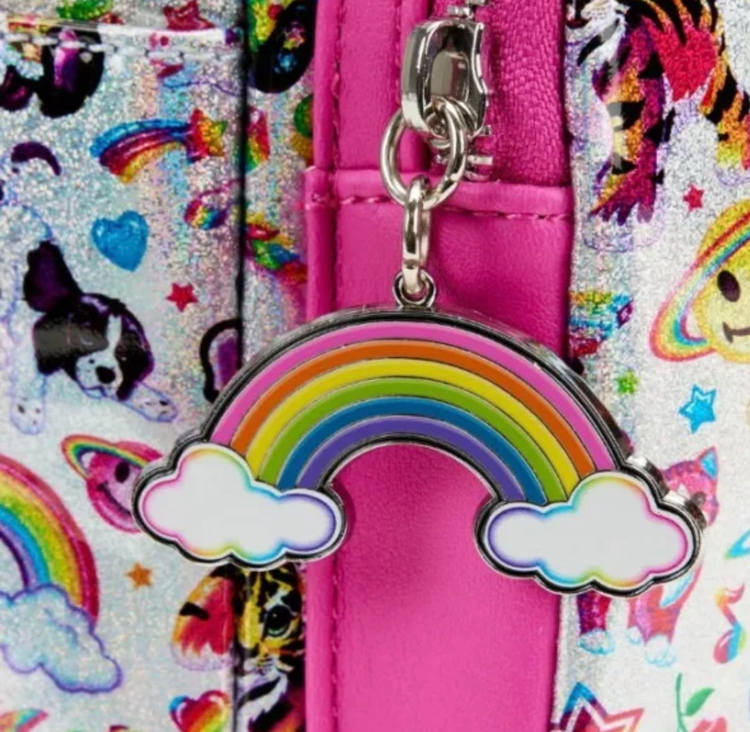 Loungefly Lisa Frank Prism Holographic Iridescent StickerMini Backpack