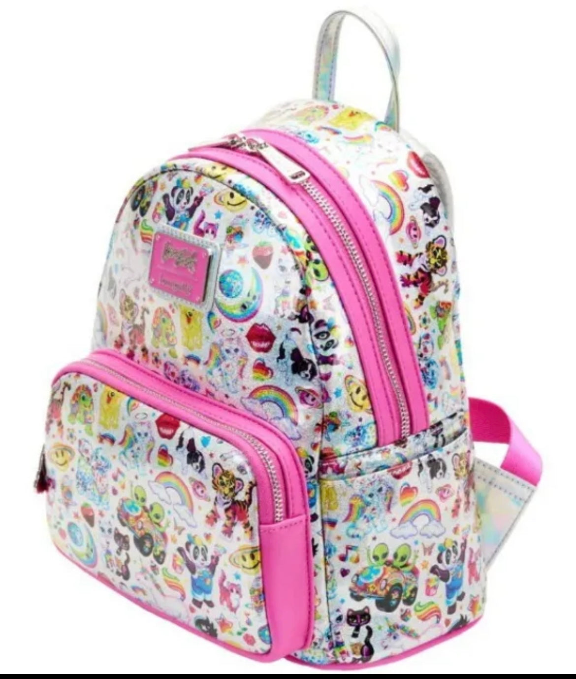 Loungefly Lisa Frank Prism Holographic Iridescent StickerMini Backpack