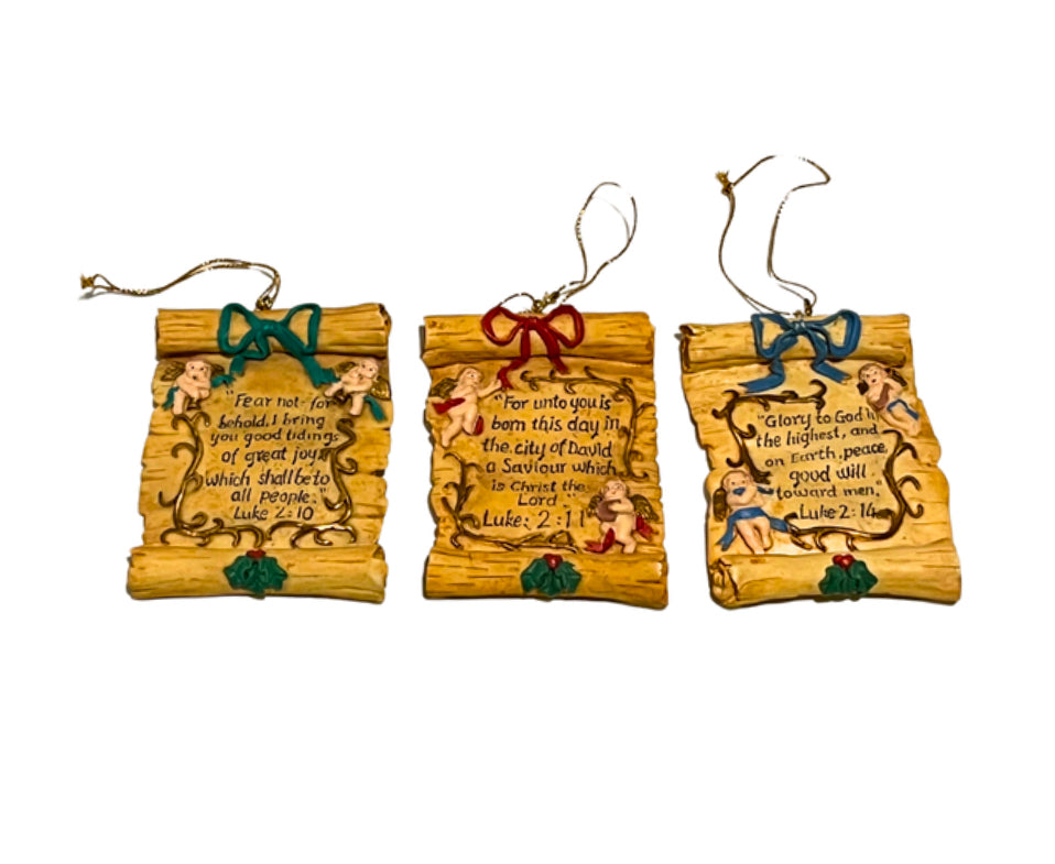 The Scrolls of Christmas House of Lloyd Christmas Around the World Set of Three Christmas Ornaments