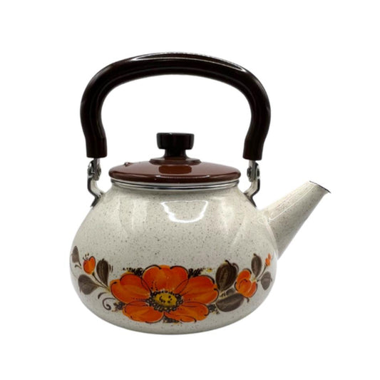 Vintage Orange Poppy Sanko Ware Show Pans Tea Coffee Kettle