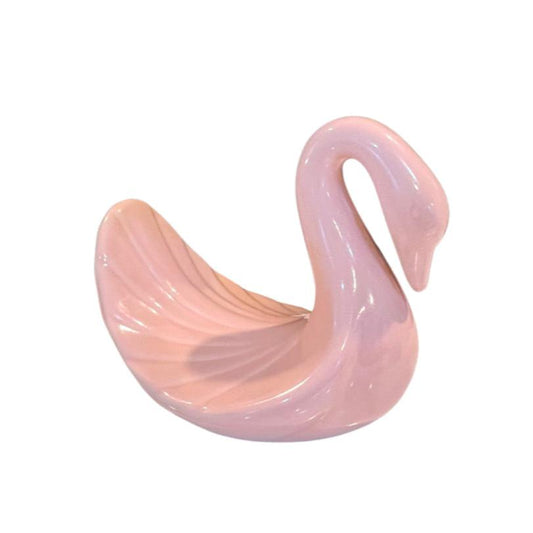 Vintage Peachy Pink Ceramic Swan Towel Holder