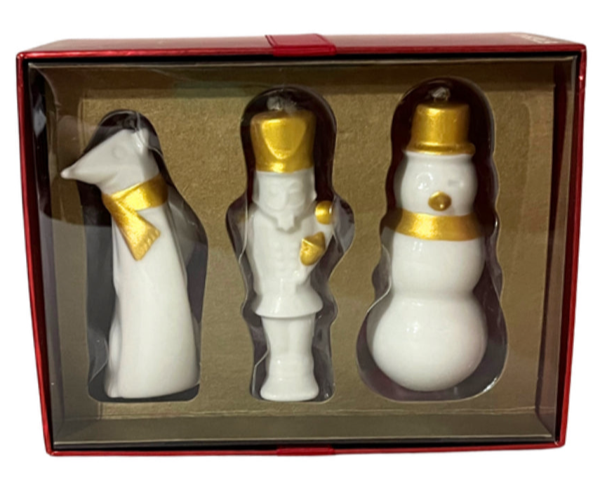 2012 Starbucks Collectable Porcelain Christmas Ornaments Fox Snowman Nutcracker