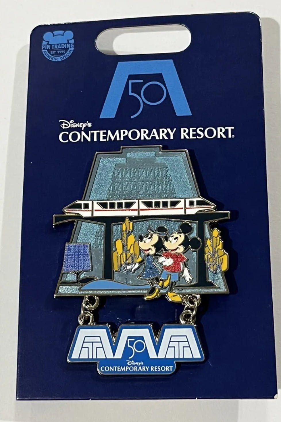 Contemporary Resort 50th Anniversary Minnie Mickey Monorail WDW 2021 Disney Pin