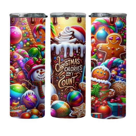 Christmas Calories Don’t Count Custom Made Steel Tumbler 20 New