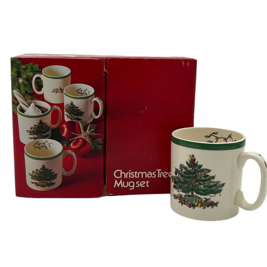 Spode Christmas Tree Mugs set of 4