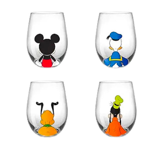 New Mickey Mouse Squad Collection JoyJolt Wine Glasses in Box