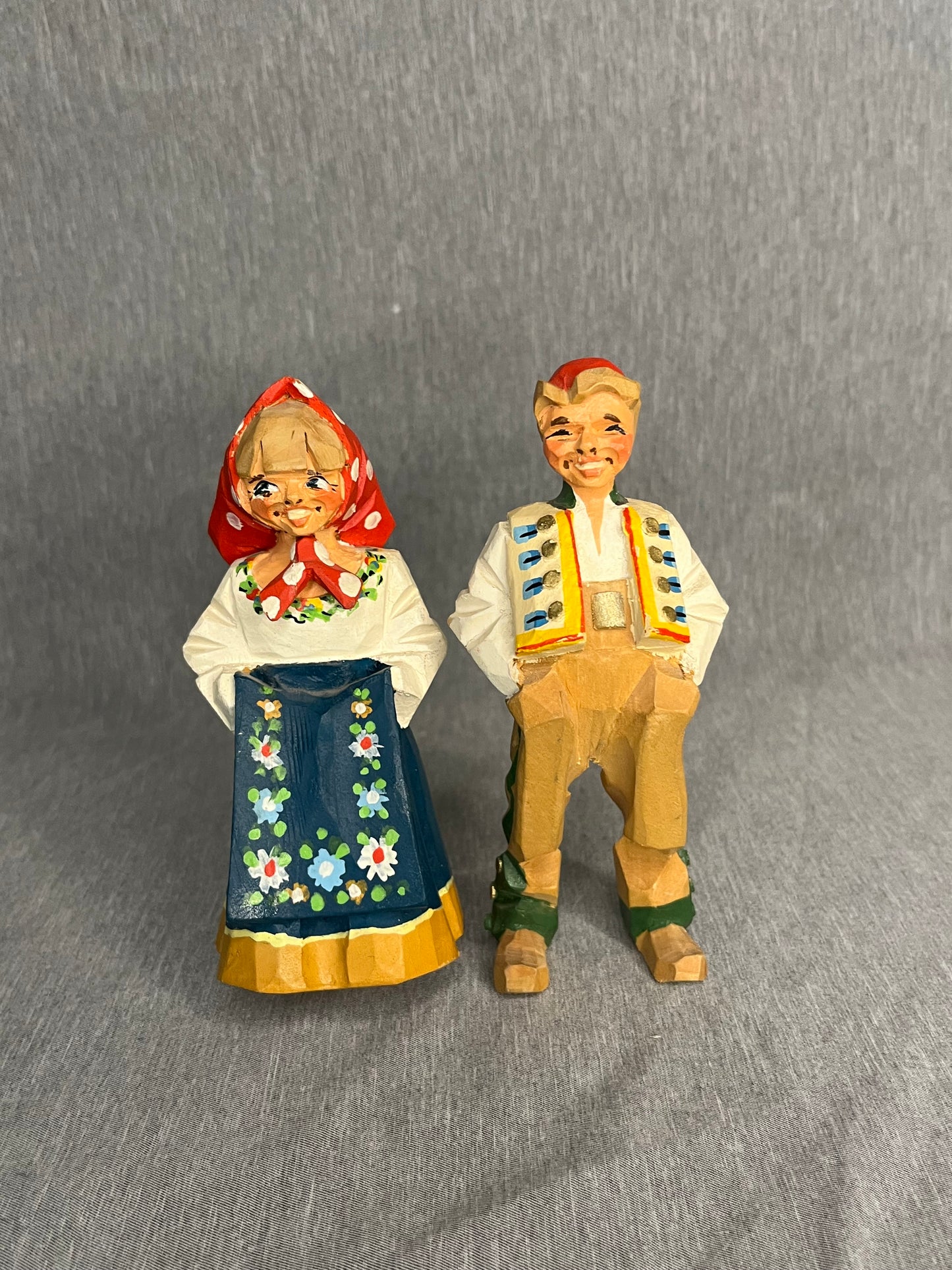 Vintage Hand Carved Scandinavian Couple