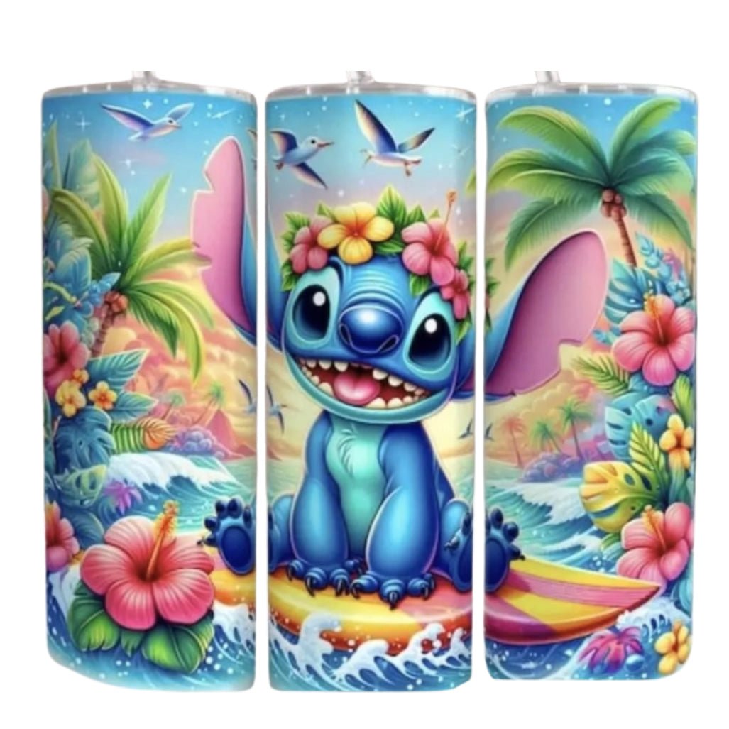 Custom Made Steel Tumbler- Tropical Stitch