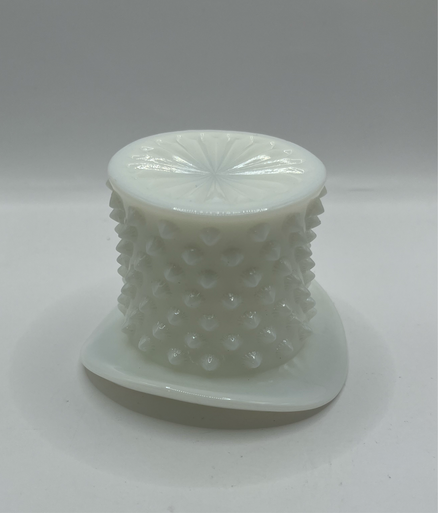 Vintage Hobnail Milk Glass Top Hat