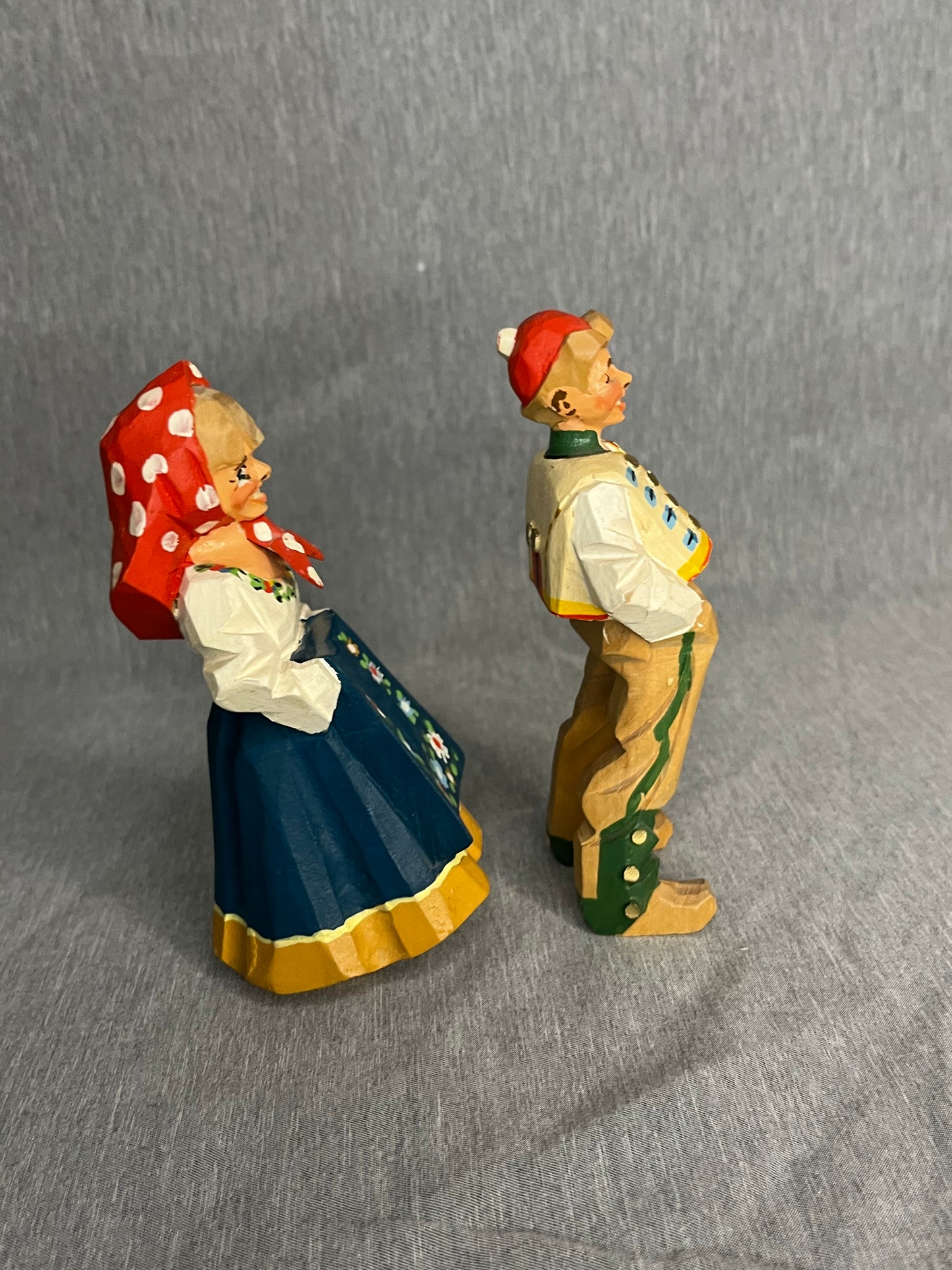 Vintage Hand Carved Scandinavian Couple