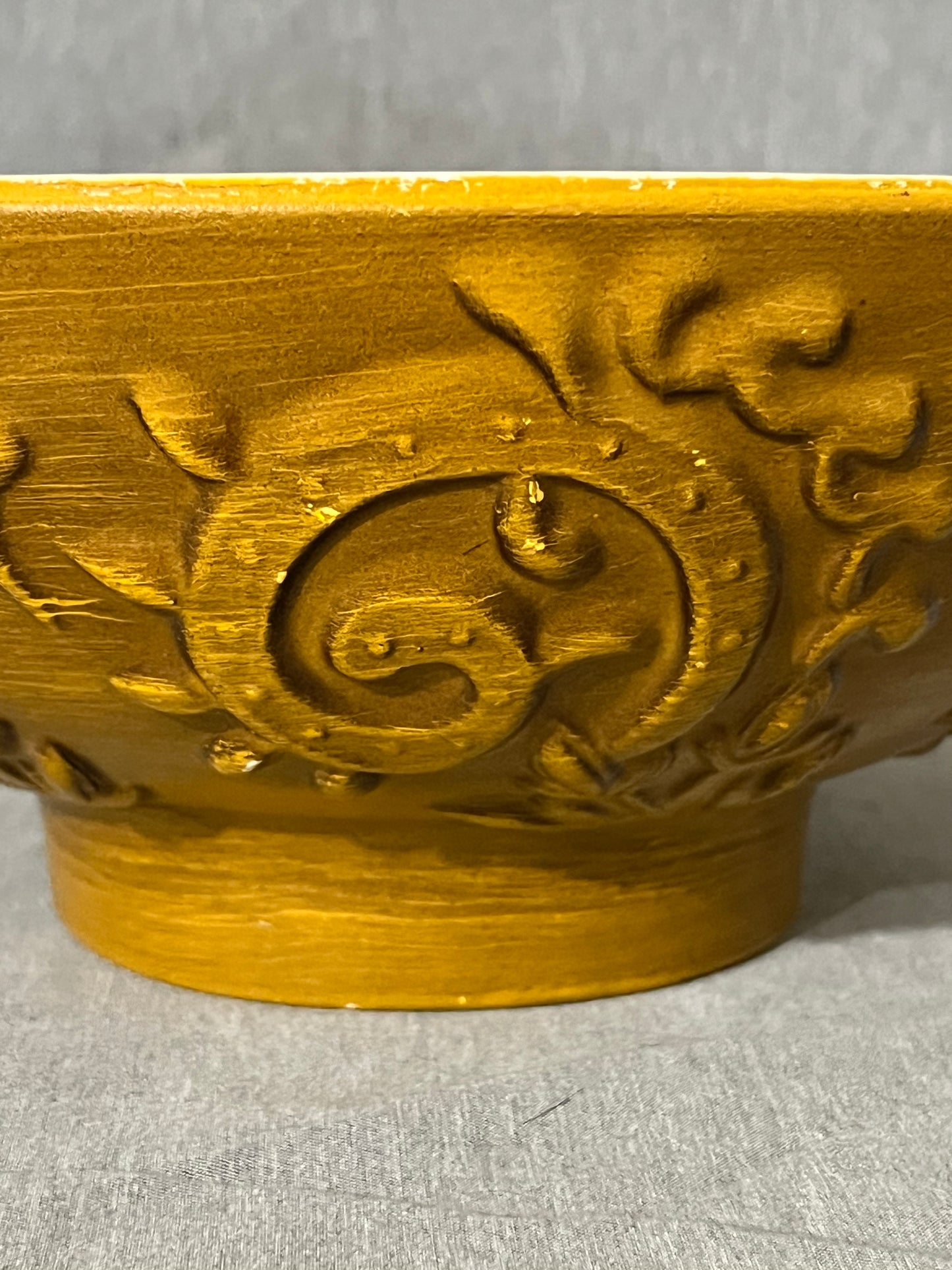 Vintage Haeger Pottery Bowl/Planter with Scroll Leaf Pattern- USA 102