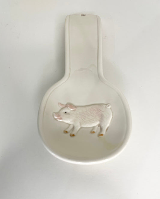 Otagiri Ceramic Country Pig Spoon Rest Made In Japan