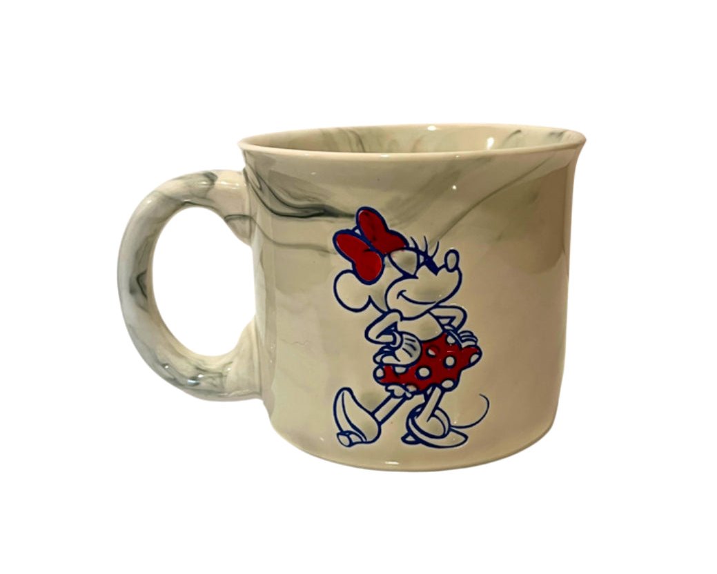 New Minnie Mouse Illustrations Marble Swirl Ceramic Mug