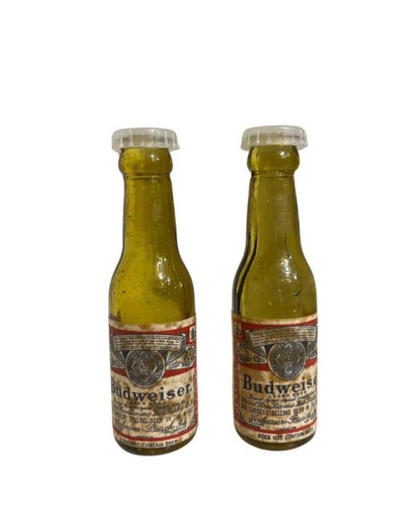 Vintage Budweiser Anheuser Bush Beer Salt and Pepper Shakers