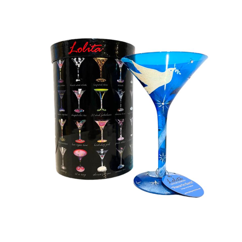 Lolita Love My Martini "Peace On Earth" Martini Glass New In Box